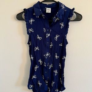 Disney's Minnie Mouse a Collection by LC Lauren Conrad Print Crinkled Blouse